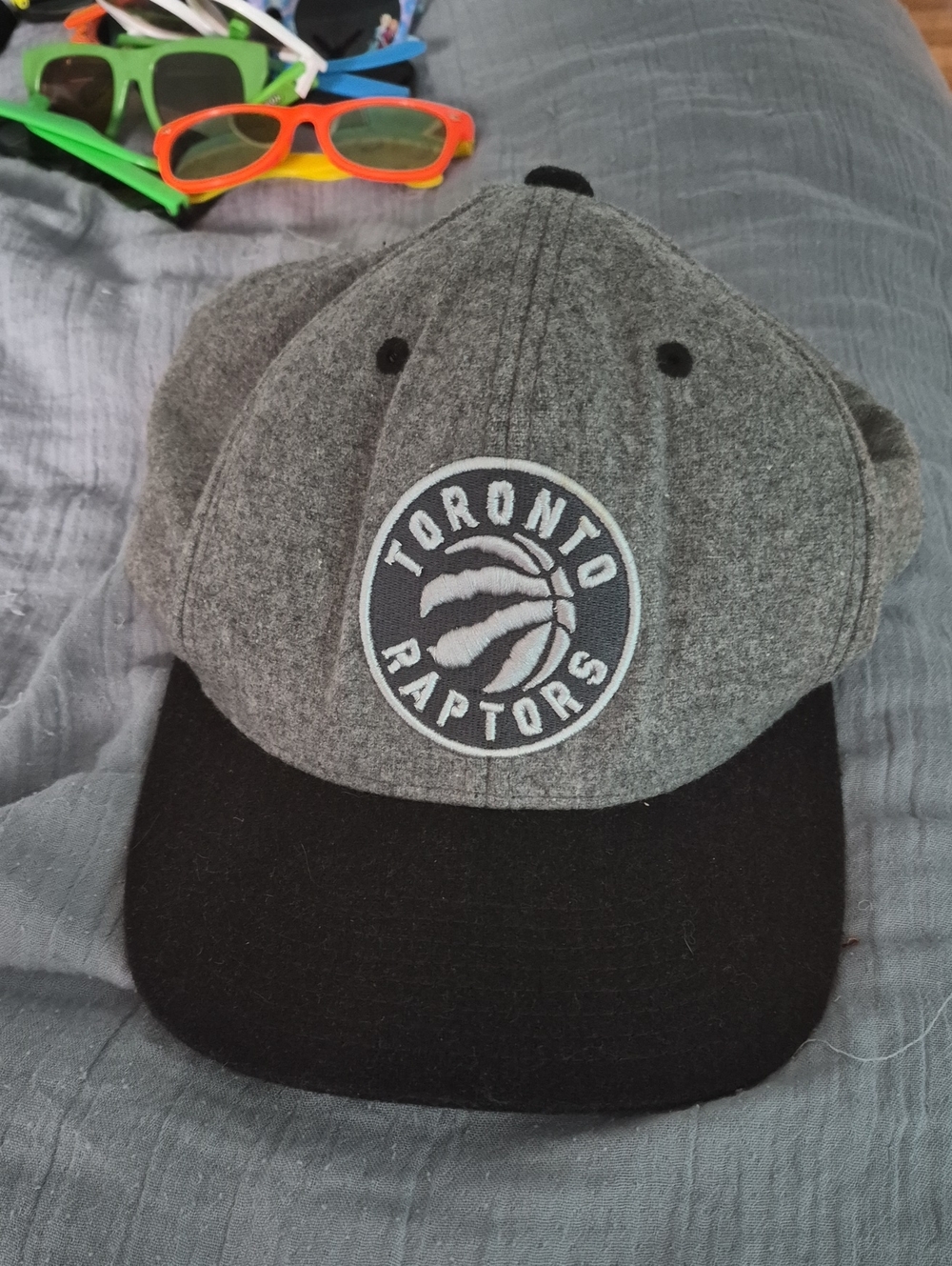 Mitchell & Ness Toronto Raptors Snapback Hat - Heather Grey Wool NBA Cap